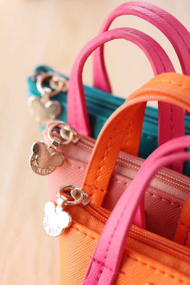 Korean Zero Purse Hand Leather Bag Candy Color Lovely Zero Purse