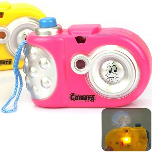 Kids toy camera with smiley face for pretend play
Pink and yellow cartoon-style kids toy camera with light and sound, ideal for toddler pretend play