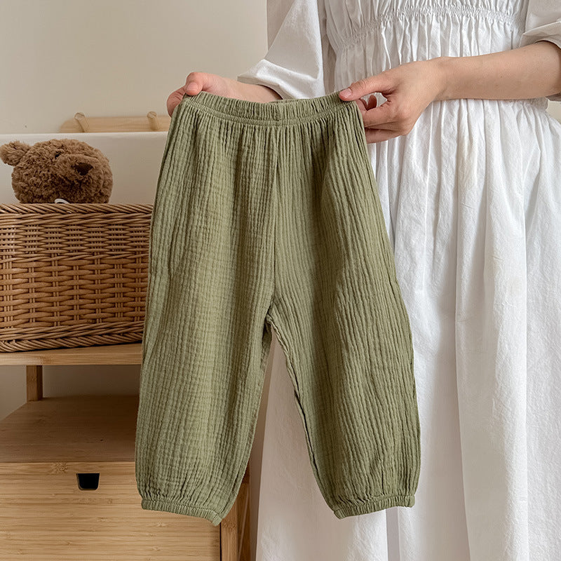 Thin Cotton Cloth Girls' Pajama Pants